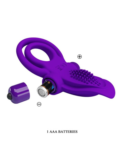 LyBaile Pretty Love Vibro Penis Ring - Эрекционное кольцо с вибрацией, 11.3х5.6 см (фиолетовый)